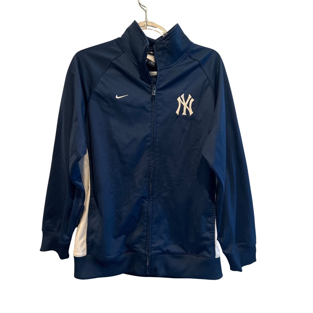Nike MLB New York Yankees Track Jacket Navy Blue Full Zip Women XL Fitted